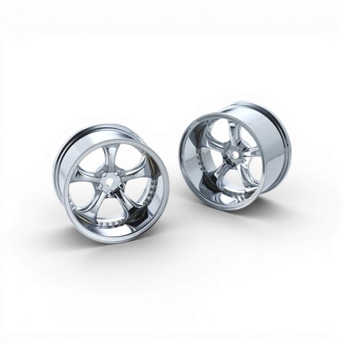 Jantes WORK VS KF en chrome haute de 30 mm sur une roue Overdose, vue de face avec détails brillants et design élégant.