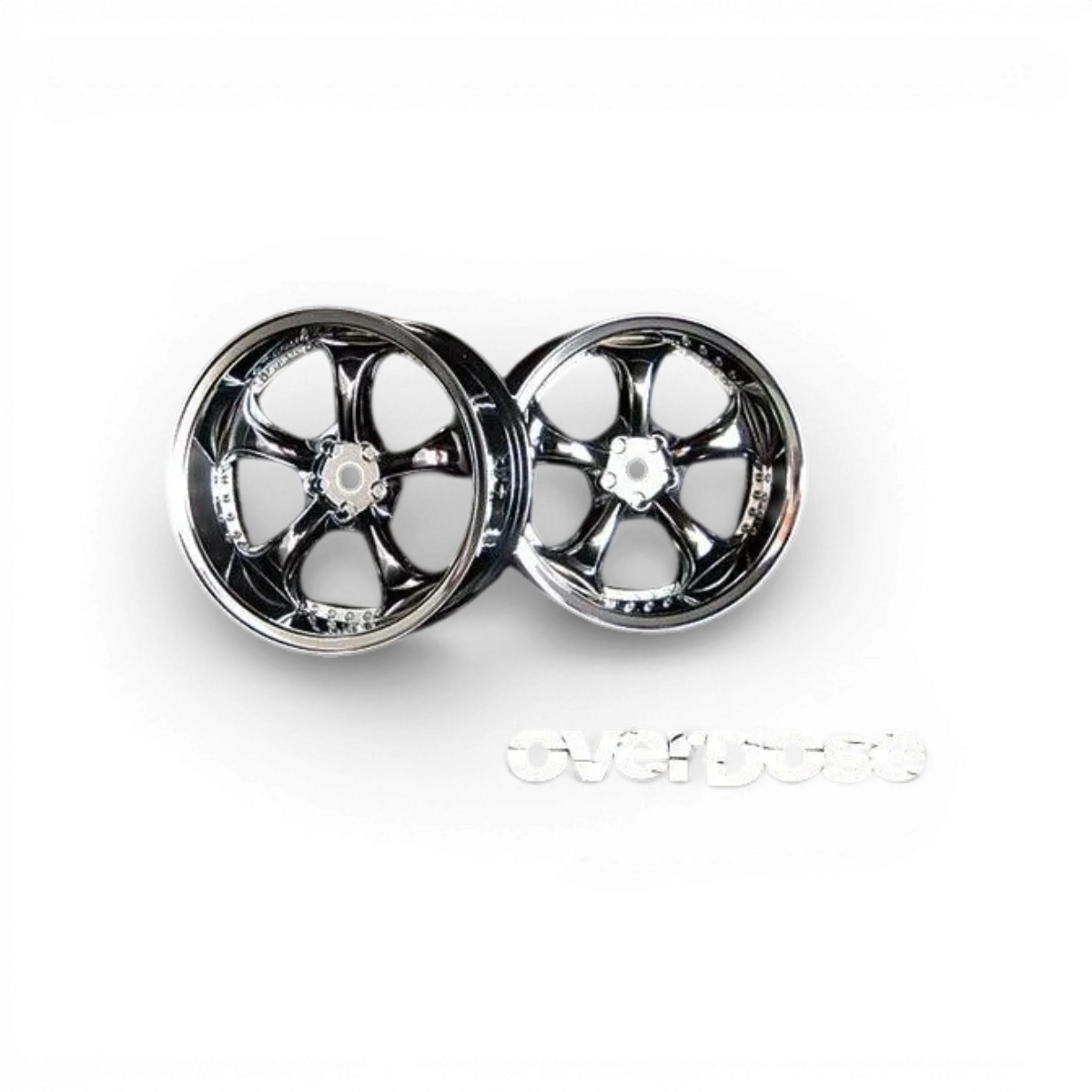 Jantes Work VSKF Chrome Offset 7 de la marque Overdose, roues en alliage avec finition chromée, vues en gros plan.