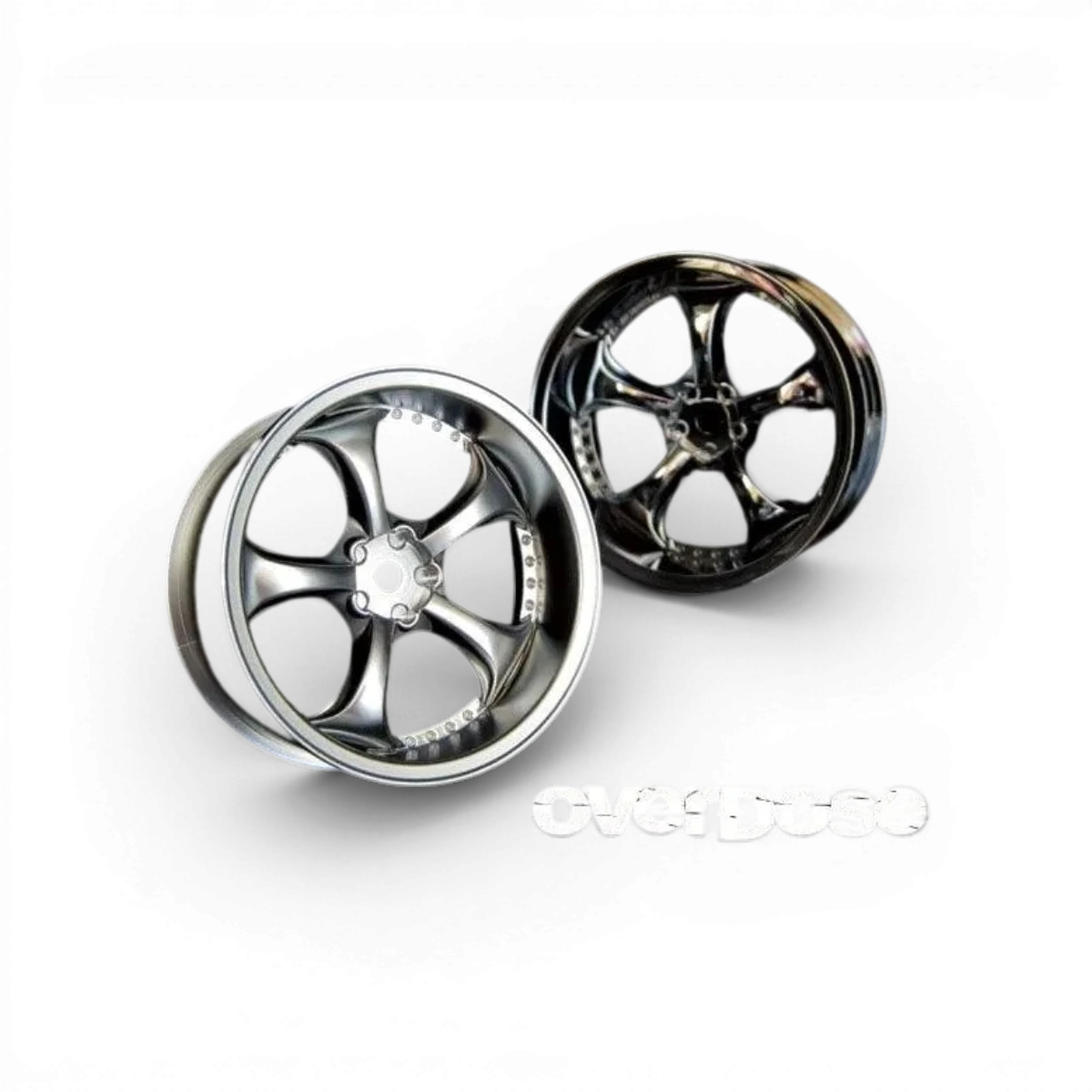 Jantes Overdose Work VSKF Chrome Offset 7, roues en alliage avec finition chromée, vue de face avec détails de la surface.