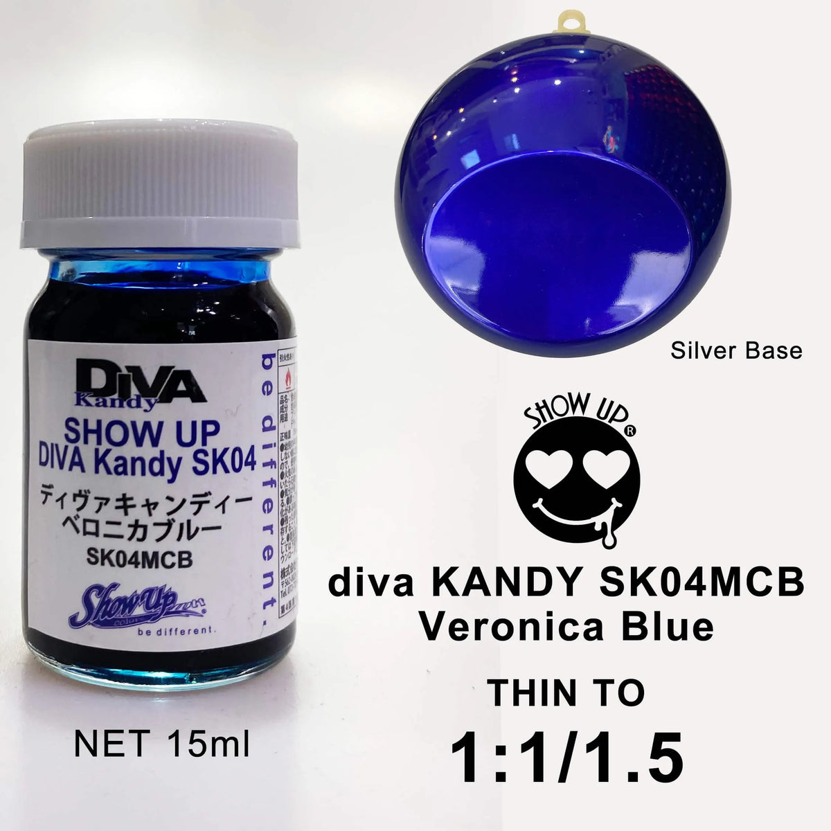 Chaussures Kandy DIVA Véronique Bleu de Show UP, vue de face, en cuir bleu avec détails élégants.