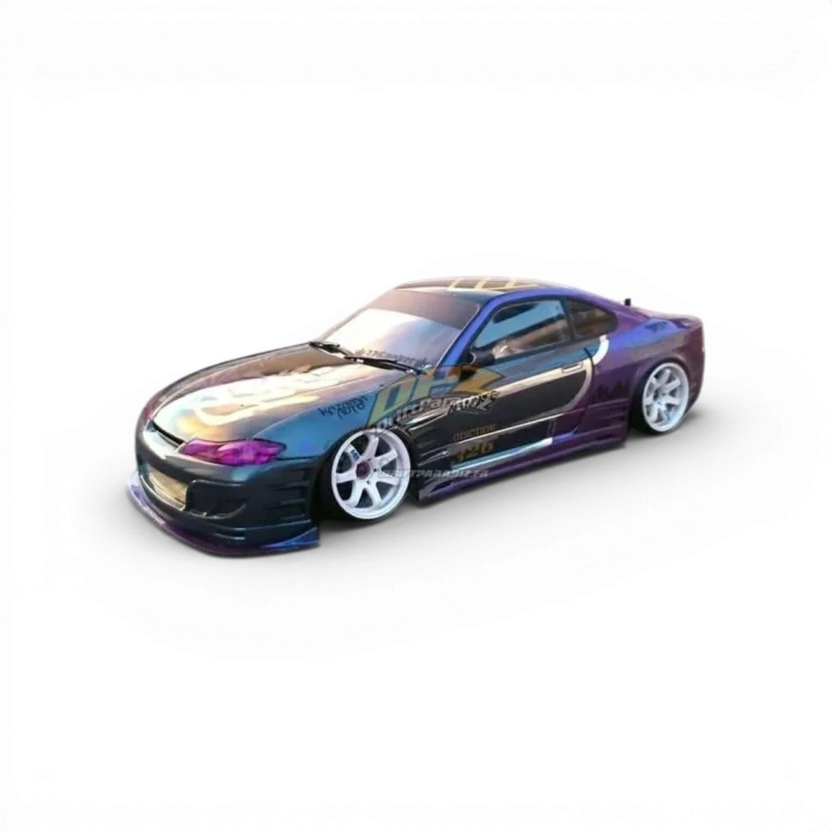 Kit de pièces AERO pour carrosserie S15 Coppermix, marque Addiction RC Design, composants en plastique noir et détails aérodynamiques.