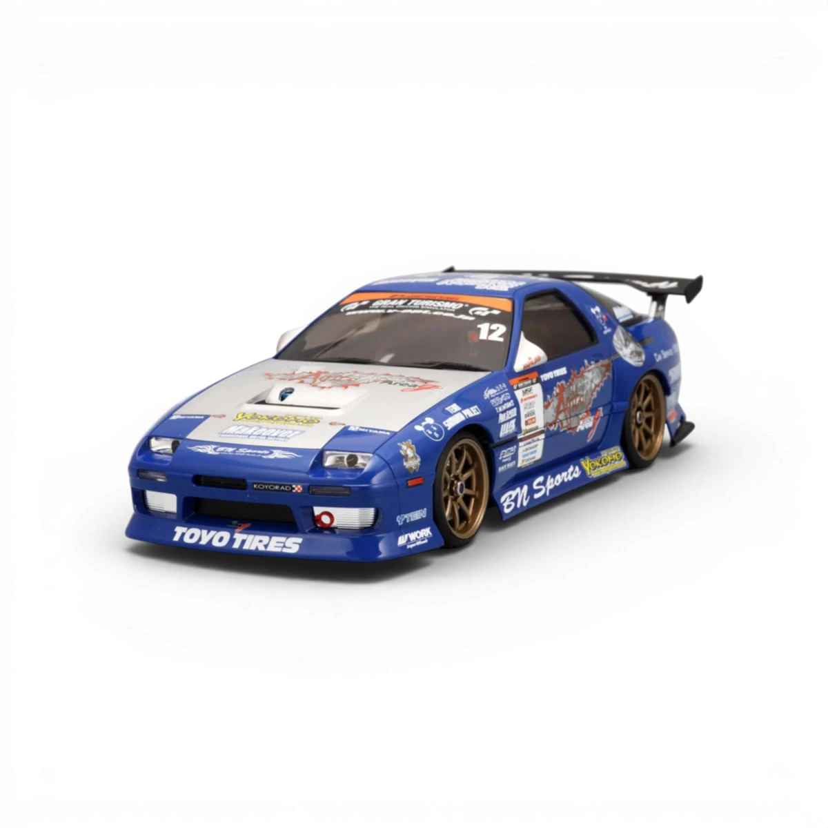 Kit d'autocollants Team Samurai de Team Yokomo pour personnalisation de voitures de drift, avec design détaillé et couleurs vives.