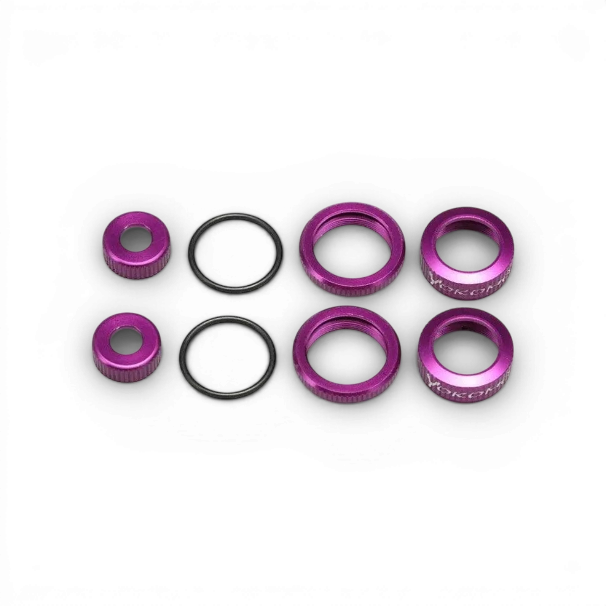 Kit de bouchons Bigbore violet Team Yokomo pour pièces détachées, réglages précis pour voitures RC.