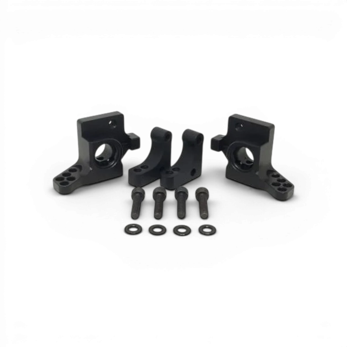 Kit de fusées multi-angulations noires SHIBATA, pièces détachées pour voitures de drift, visible avec différentes orientations.