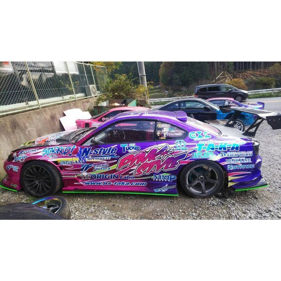 Kit de décoration personnalisé pour Nissan S15 Naoki Nakamura, marque PS-Taka, avec éléments de drift japonais.