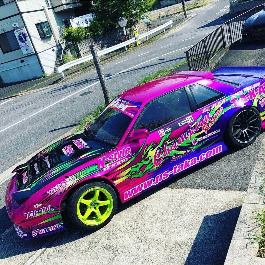 Kit de décoration personnalisé pour Nissan 180SX S13 Onevia, modèle Hiroki Vito 2019, par PS-Taka, avec éléments de customisation.