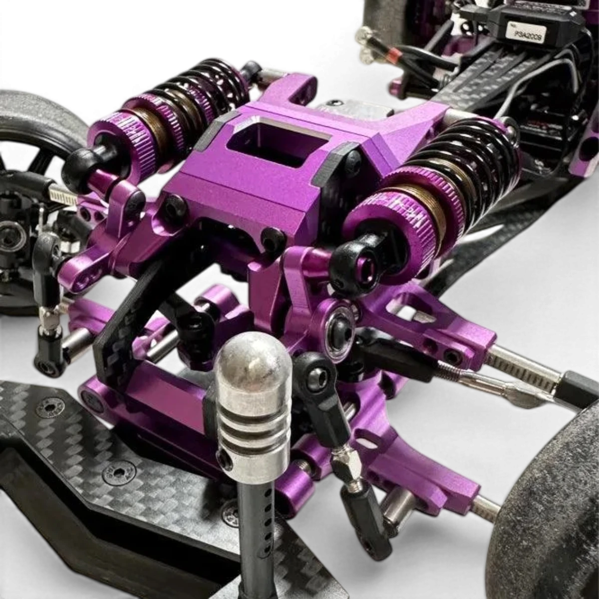 Kit Hydra Shark IFS de RhinoRacing avec composants pour drift, images montrant la configuration du système de suspension.