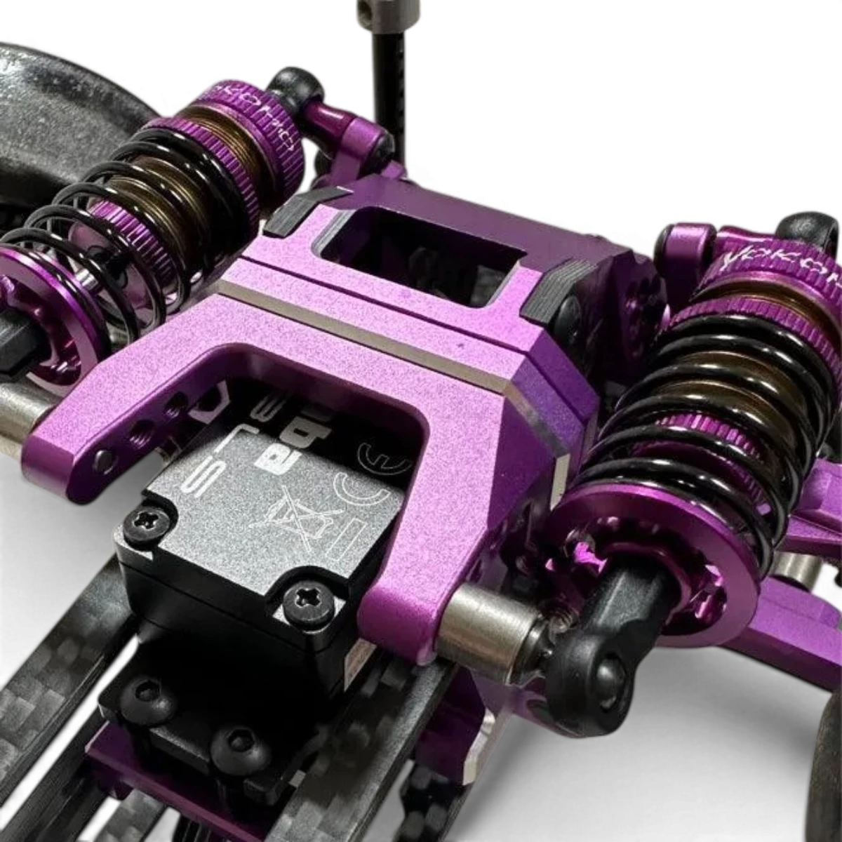 Kit Hydra Shark IFS de RhinoRacing avec composants de suspension pour véhicules de drift, visible en détail dans l'image.
