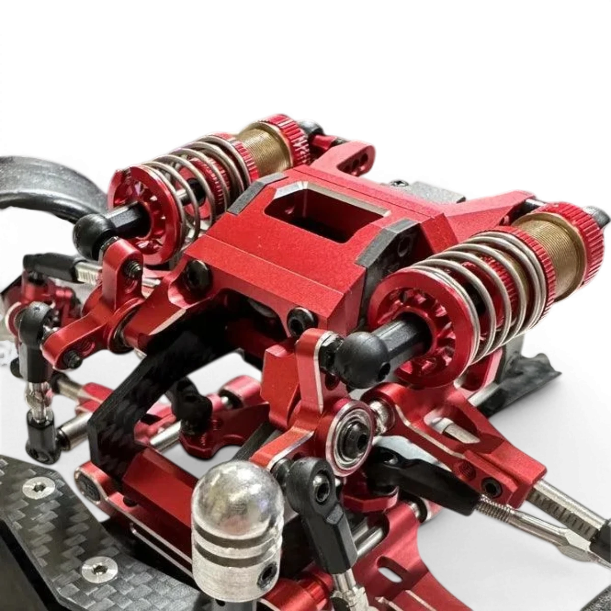Kit Hydra Shark IFS de RhinoRacing, composants de suspension pour drift, montrant le système hydraulique et le bras de suspension.