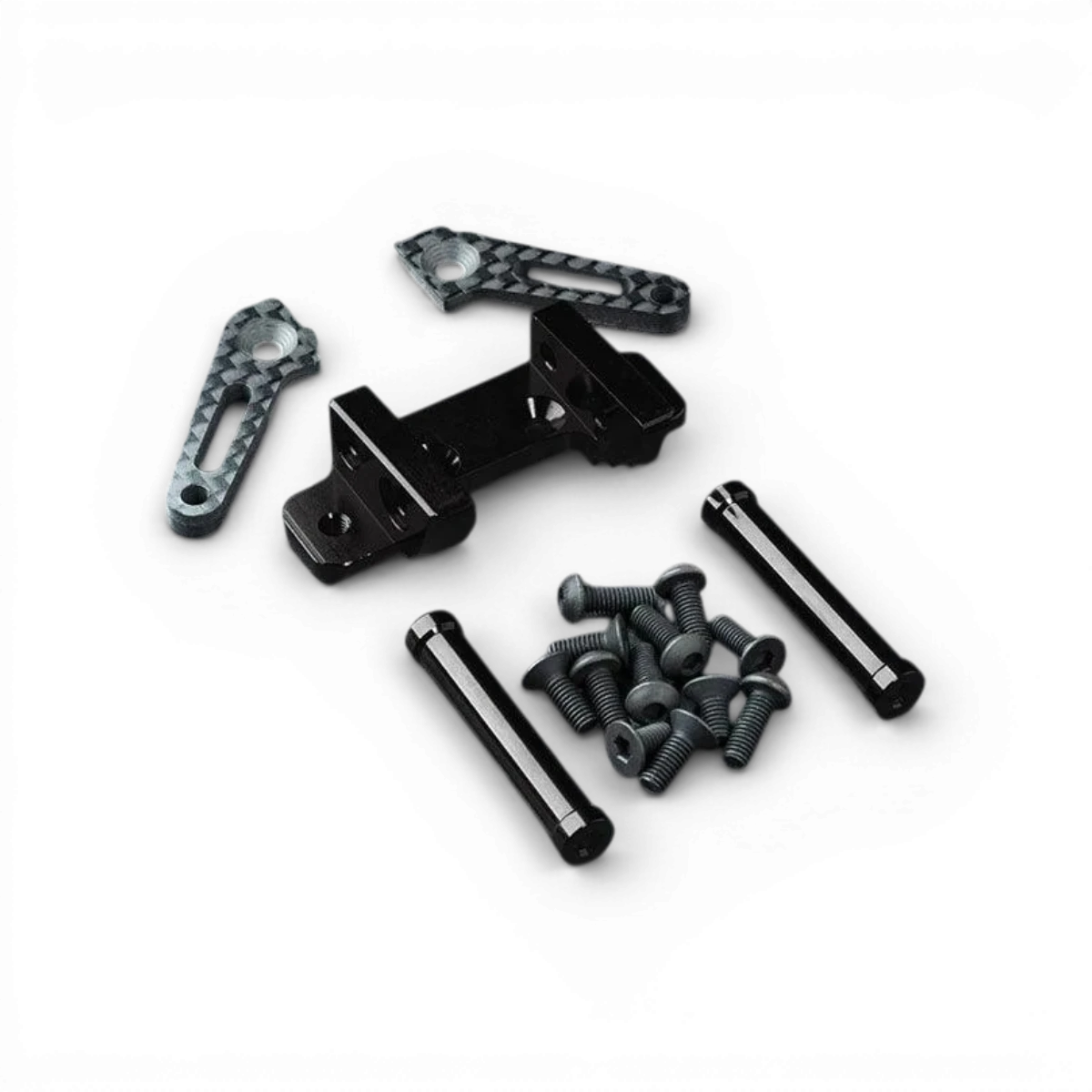 Kit liaison avant noir V2 de Max Speed Technology, pièces détachées pour véhicule, visible avec composants en noir.