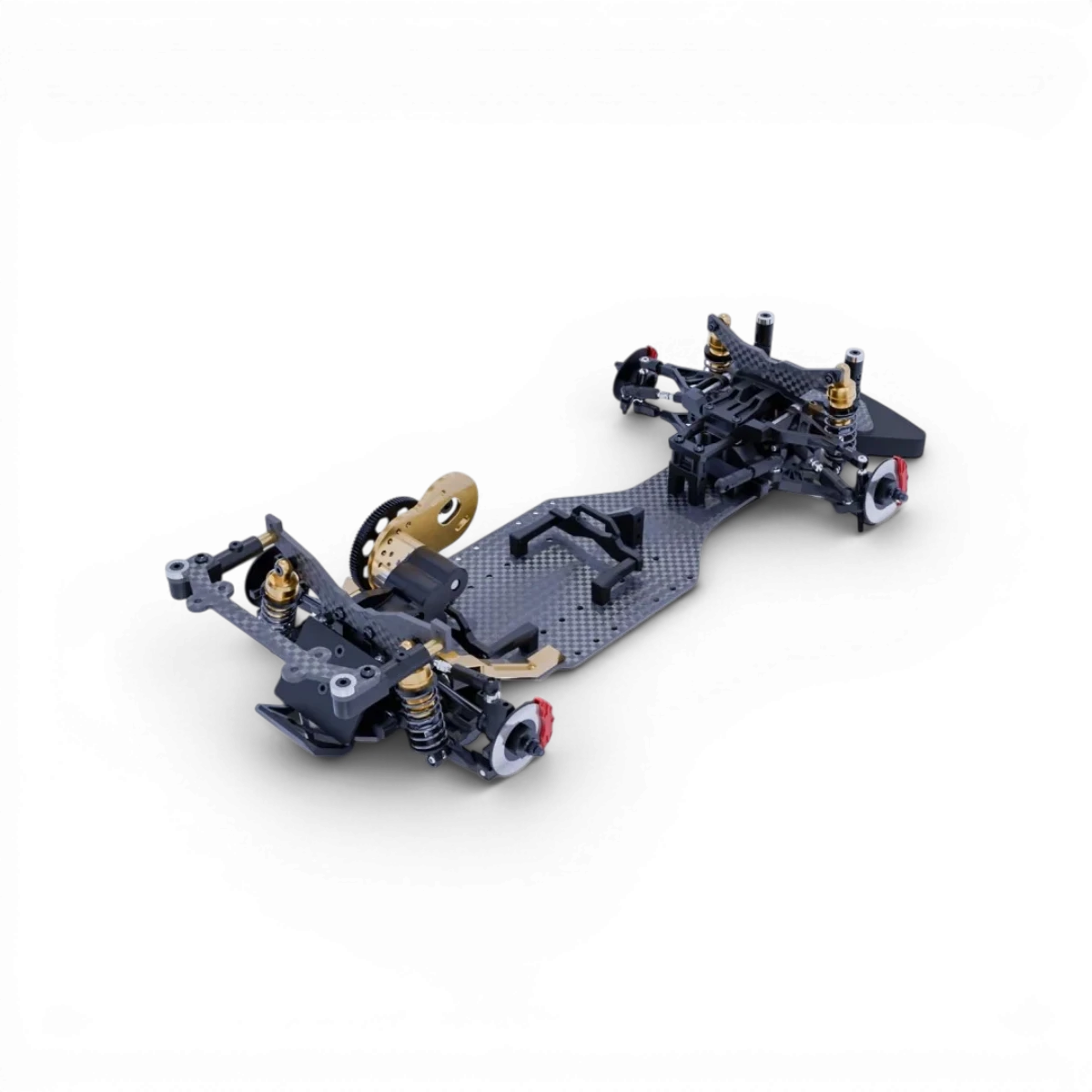 Kit de drift HOBBYTECH Over-D10 1/10ème, ensemble complet pour voiture radiocommandée de drift, avec composants visibles.