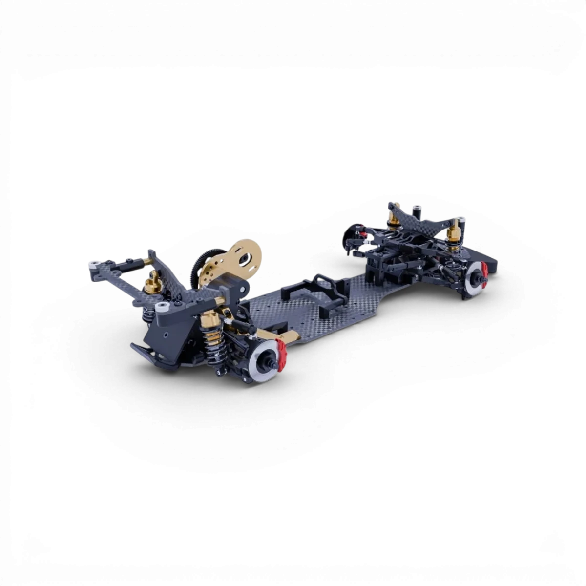 Kit de drift HOBBYTECH Over-D10 1/10, comprenant pièces pour voiture RC, en plastique noir avec détails électroniques visibles