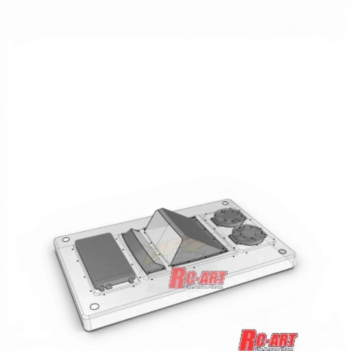 Kit de refroidissement décoratif RC Art pour customisation, comprenant composants visibles pour personnaliser un véhicule radiocommandé.