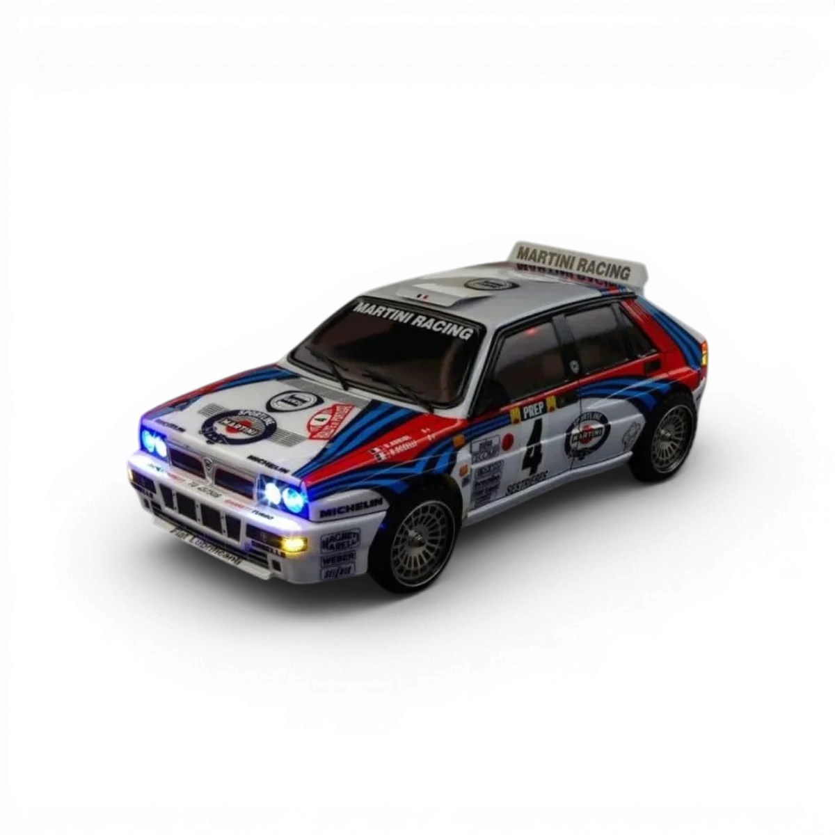 Modèle réduit Lancia Delta HF Integrale Killer Body, voiture miniature détaillée, peinture rouge et design sportif.
