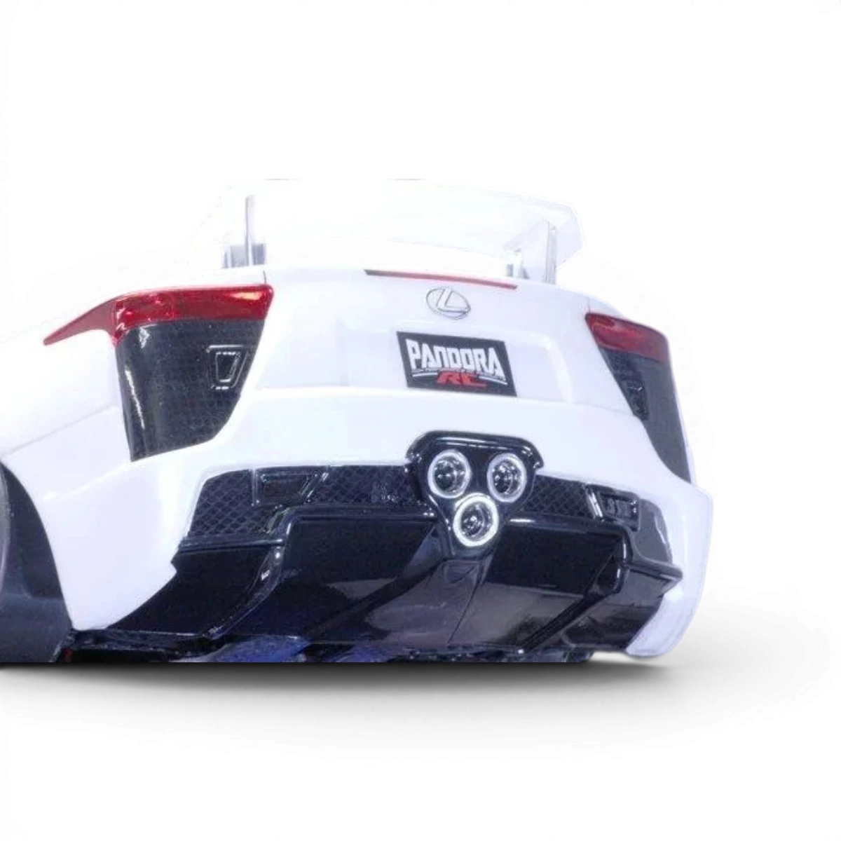 Modèle de voiture Lexus LFA Pandora RC, carrosserie miniature détachée, avec détails réalistes et design précis.