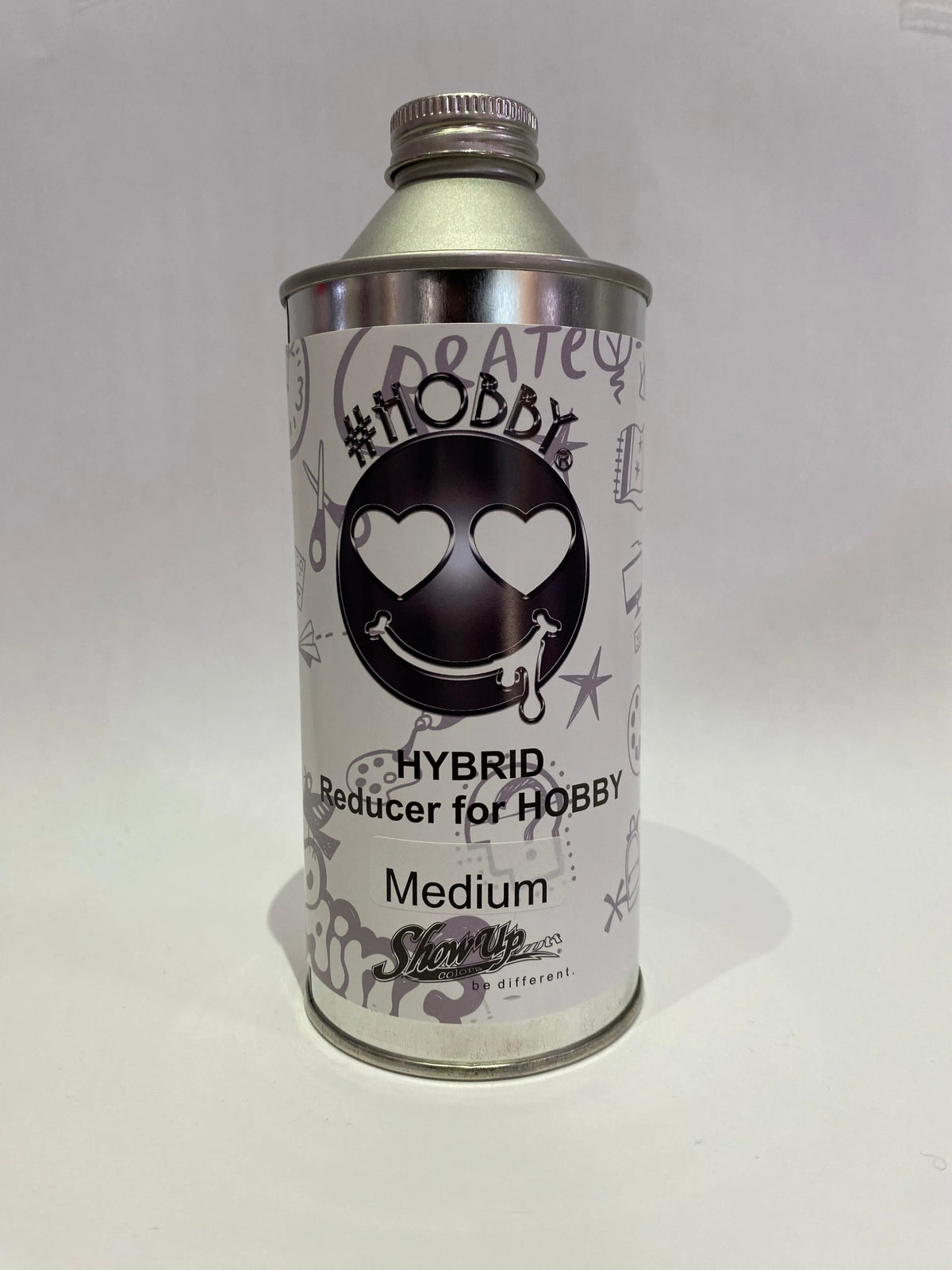 Liquide de dilution Medium Show UP pour séchage rapide, flacon de liquide transparent avec étiquette.