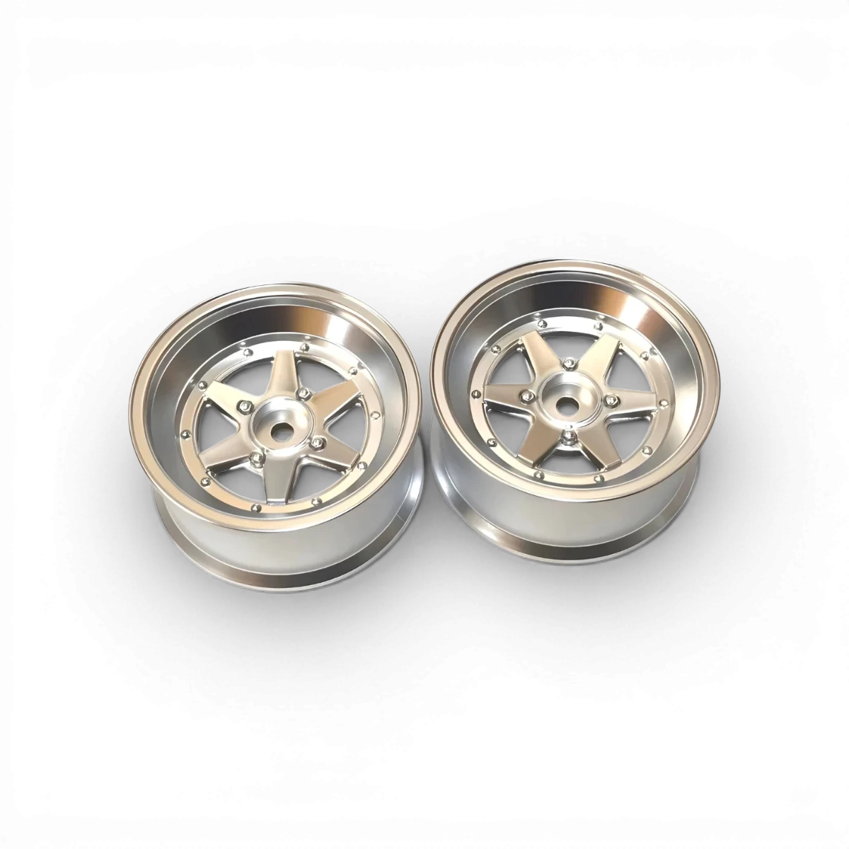 Roues Long Champ XR-4 Offset9 Chrome Mat de la marque Topline, finition chromée mate, visible en détail sur cette image.