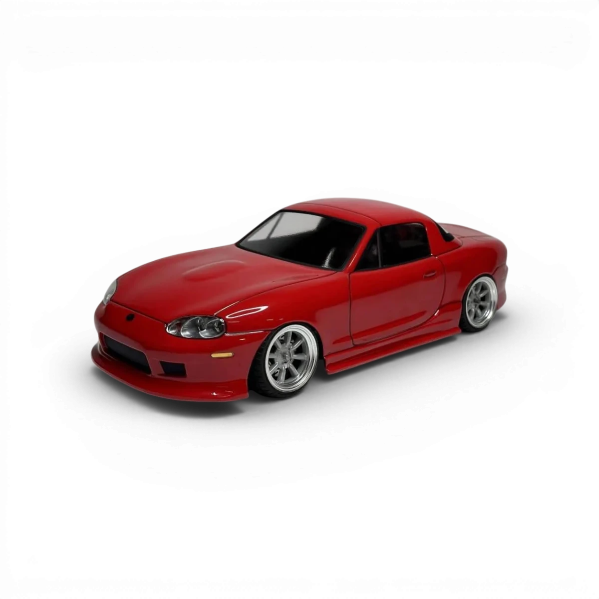 Coque de carrosserie pour Mazda MX5 NB, marque Aplastics RC, vue de face sur fond blanc.