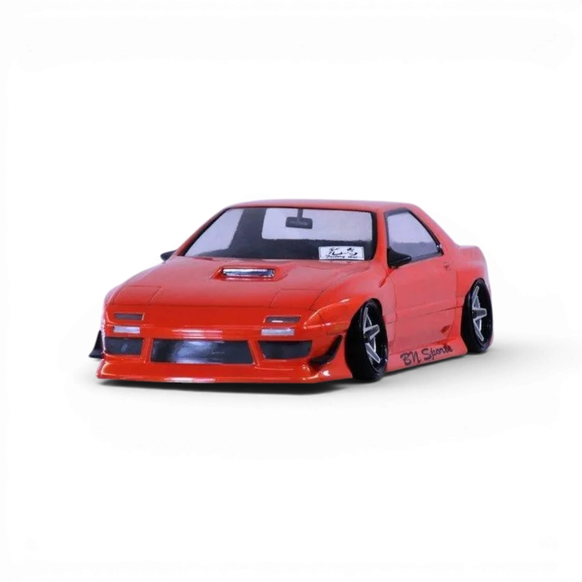 Carrosserie Mazda RX-7 FC3S BN Sports pour voiture télécommandée Pandora RC, détail de la carrosserie en image.