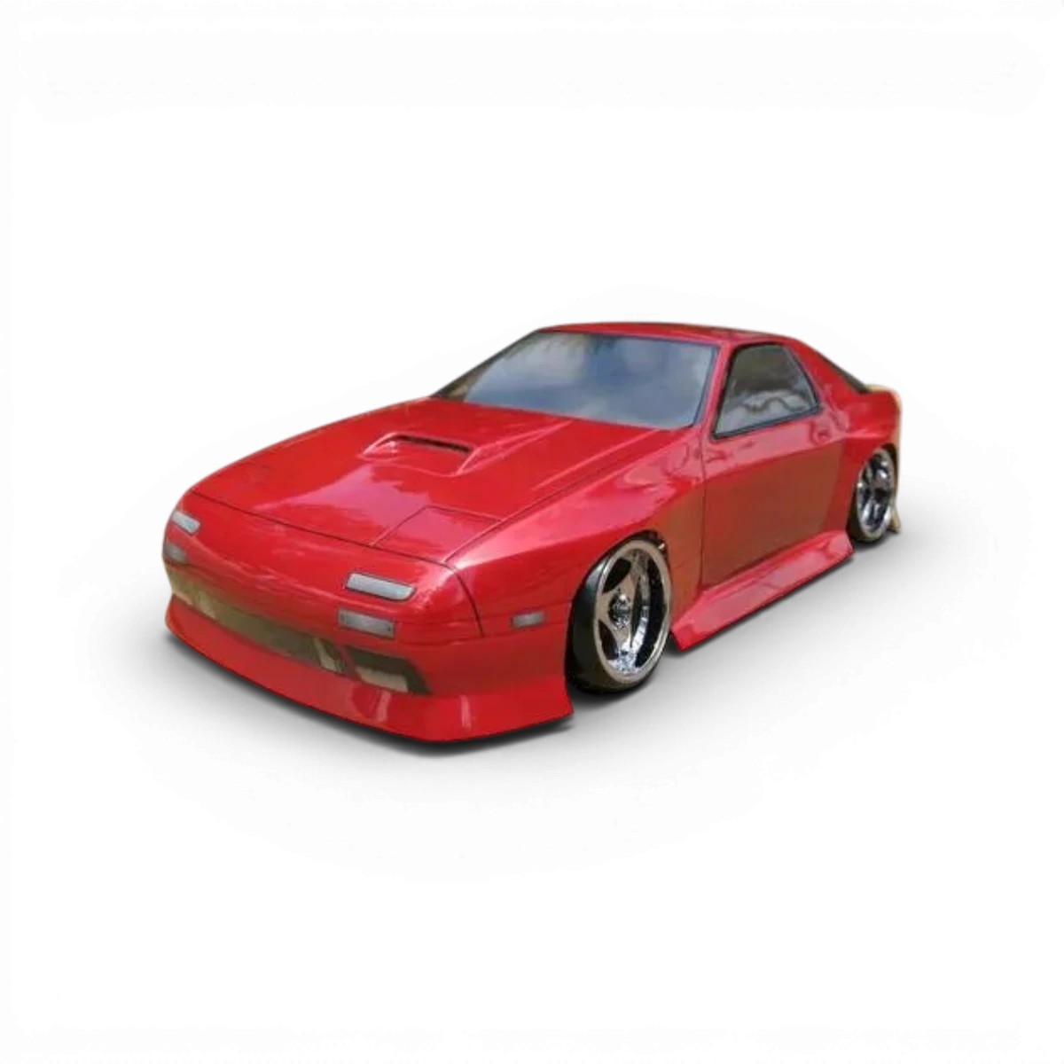 Carrosserie Mazda RX7 FC3S Topline, modèle pour drift, vue en détail avec peinture bleue et éléments de design distinctifs