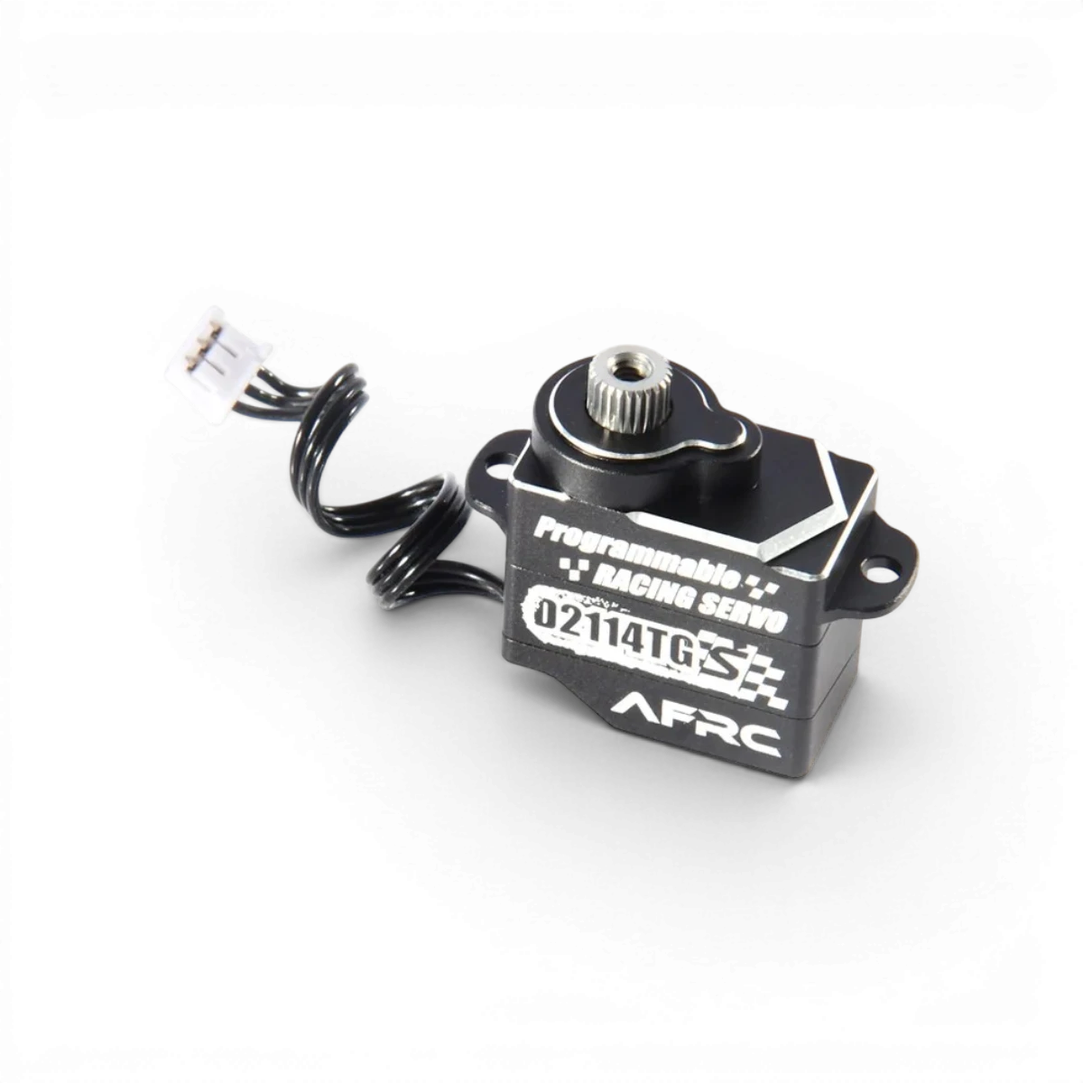 Mini servo AFRC D2114TG-S 25T avec boîtier violet, composant électronique pour modélisme RC.