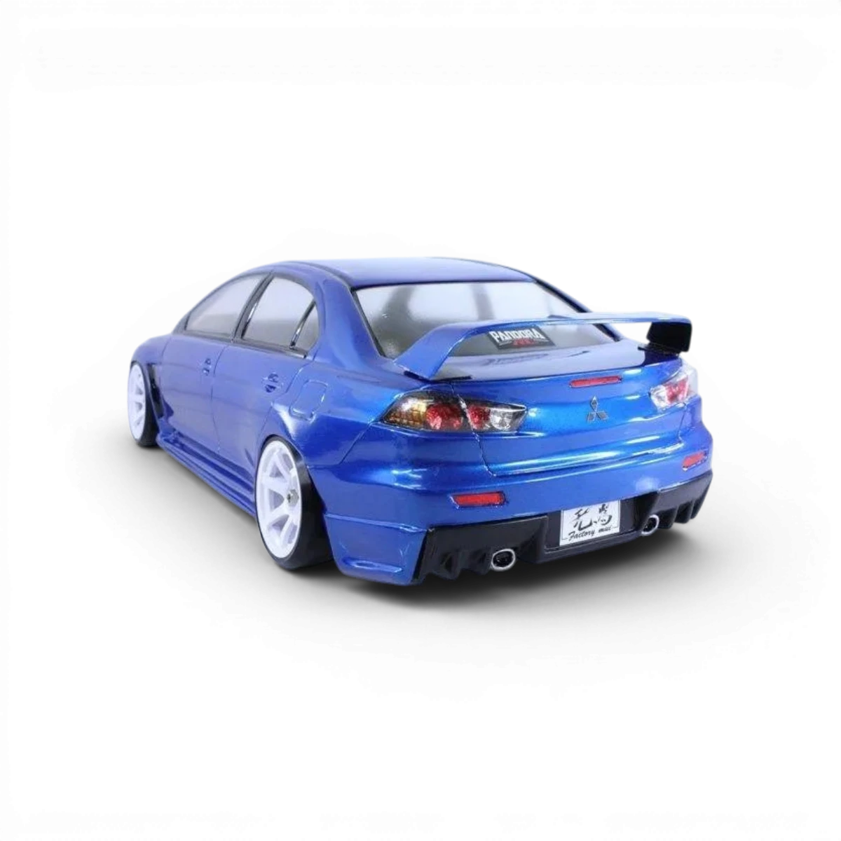 Carrosserie Mitsubishi Lancer Evo X Pandora RC pour modèle réduit, détails de la carrosserie de voiture de drift.