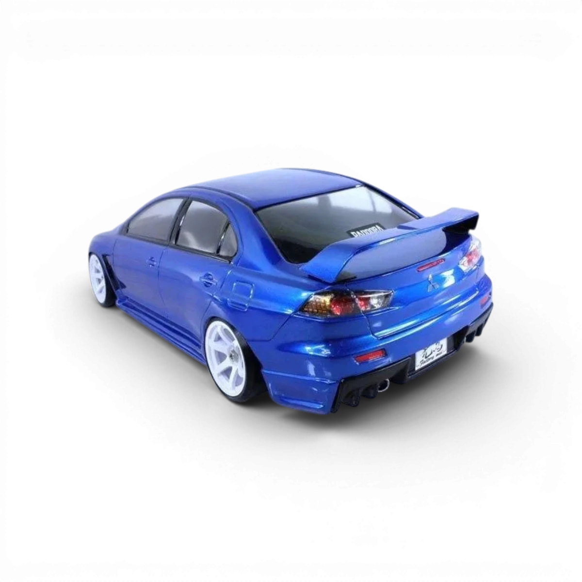 Carrosserie Mitsubishi Lancer Evo X Pandora RC, modèle réduit, en plastique avec détails réalistes pour voiture télécommandée.