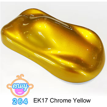 Peinture aérographe jaune chrome Show UP ENVY, 50 g, en tube avec étiquette colorée et bouchon.