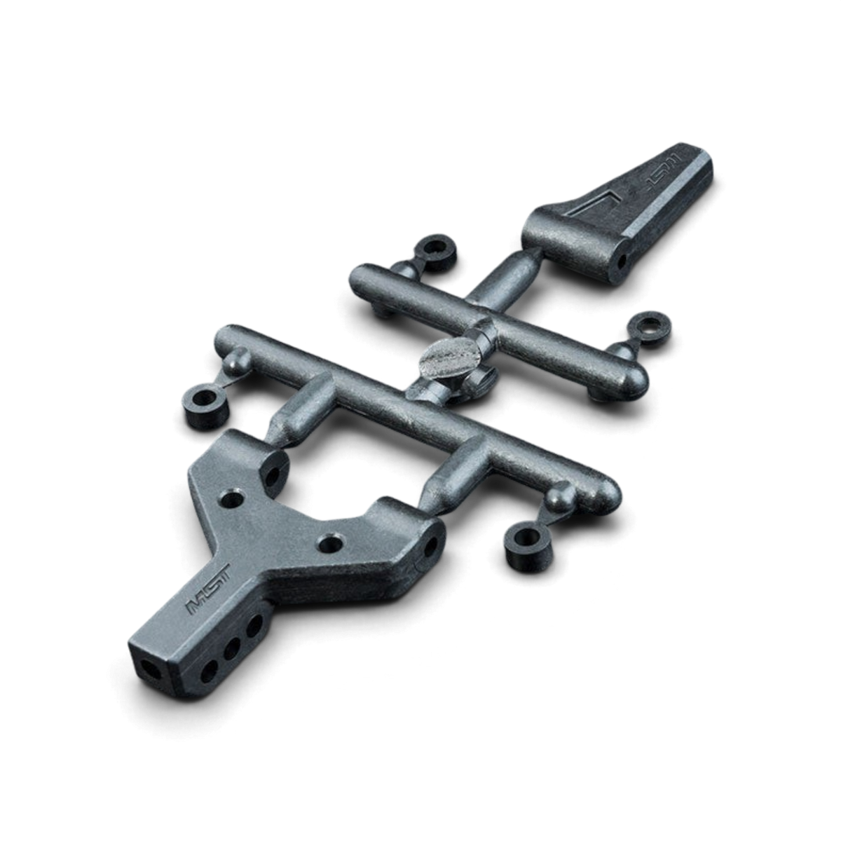 Pièces détachées Max Speed Technology, triangles avant RMX, ensemble de bras de suspension pour motocross, image en couleur.