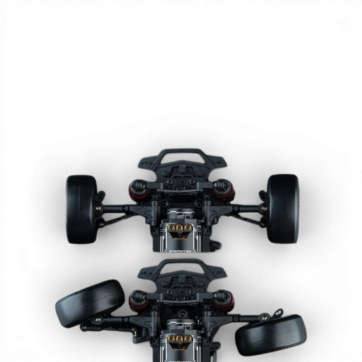 Châssis RC Drift MST FRX S PRO 1/10 de Max Speed Technology, vue de face avec détails du châssis pour voiture RC drift.