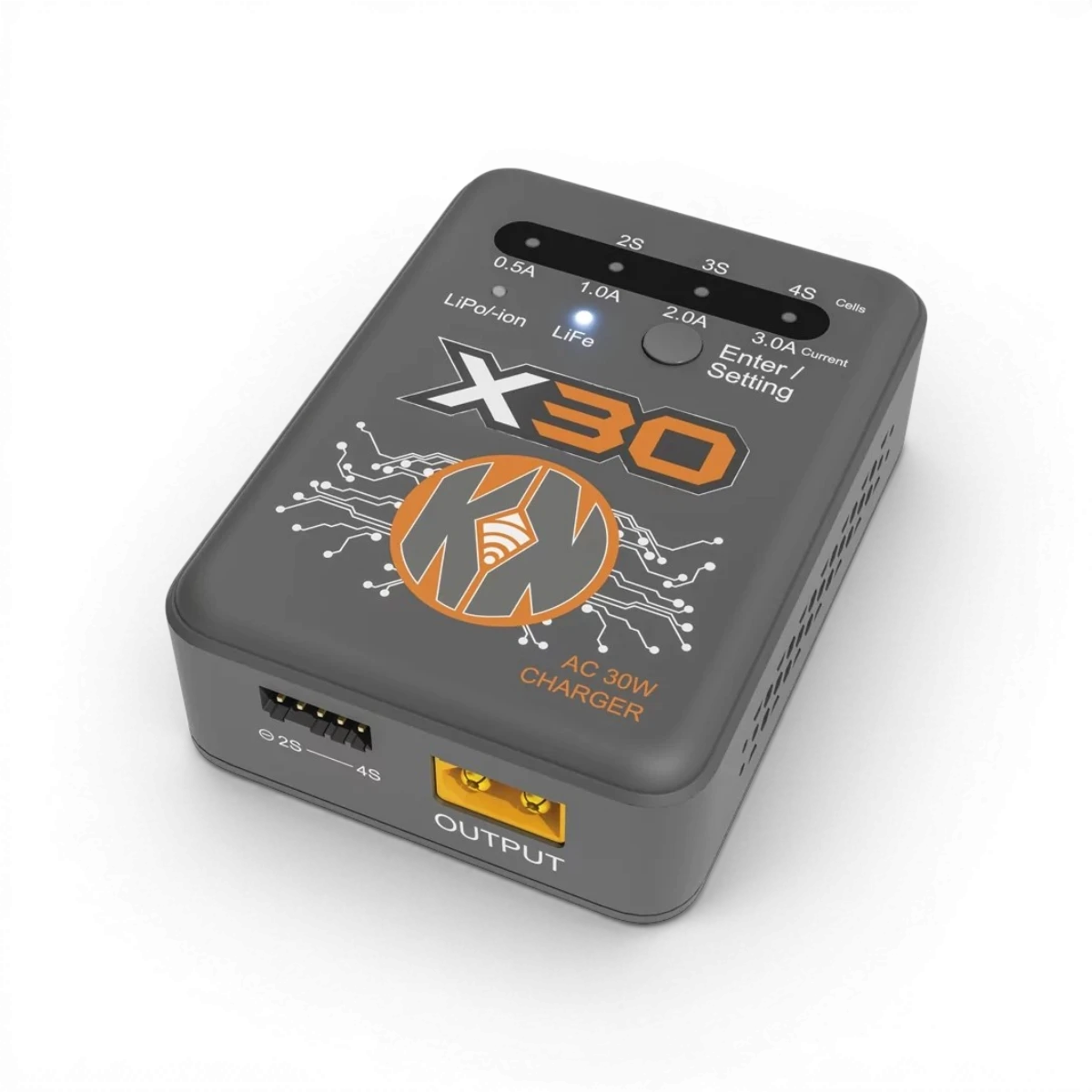 Chargeur multi-USB AC 30W pour batteries Lipo, Li-ion et Life, marque Konect, pour appareils électroniques.