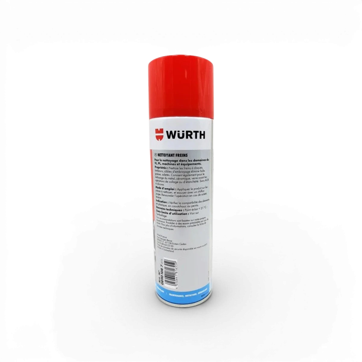 Nettoyant frein Wurth de 500 ml, produit de la marque Muc-off, avec flacon pulvérisateur pour éliminer la graisse et la poussière de frein.