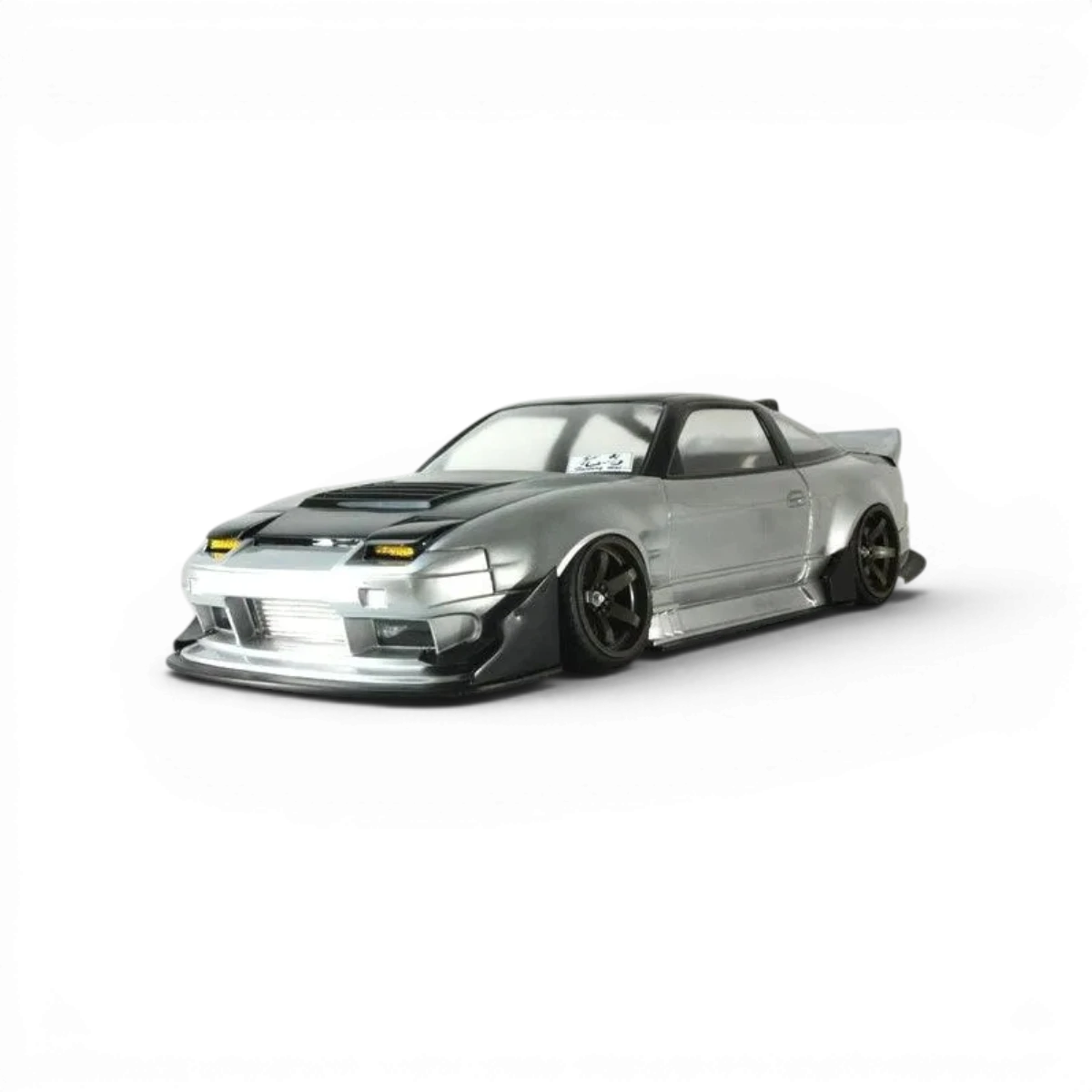 Modèle de carrosserie Nissan 180SX Fujin ORIGIN Labo pour voiture RC Pandora RC, vue de face avec détails de la carrosserie.