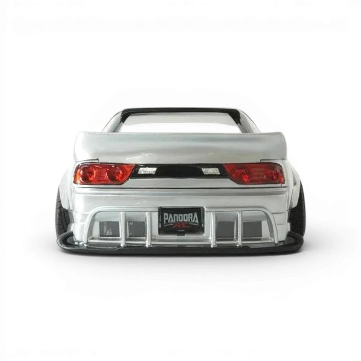Modèle de carrosserie Nissan 180SX Fujin ORIGIN Labo pour voiture RC Pandora RC, vue de face avec détails de la peinture.