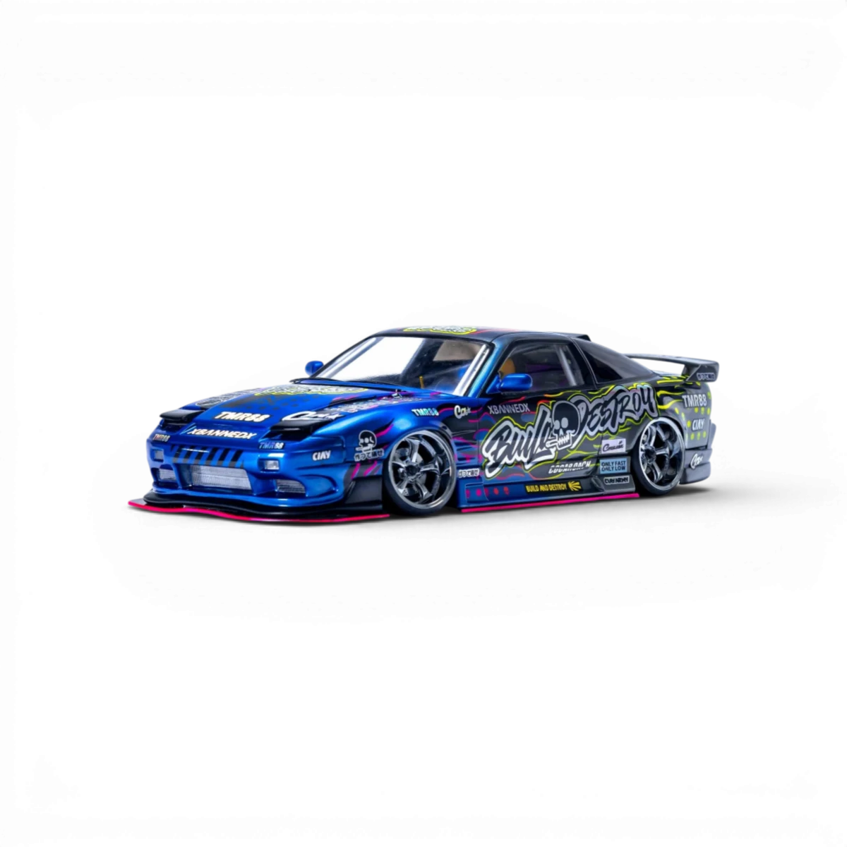 Modèle de carrosserie Nissan 180SX ORIGIN Labo pour voiture radiocommandée Pandora RC, vue de face.