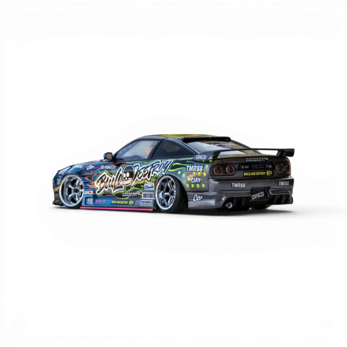 Modèle de carrosserie Nissan 180SX ORIGIN Labo pour voiture radiocommandée Pandora RC, vue de face.