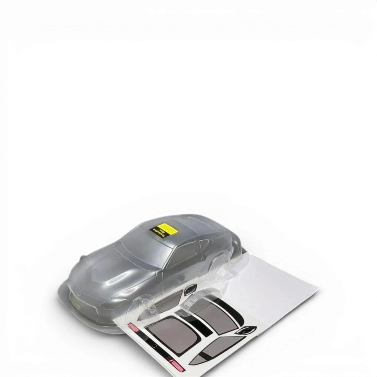 Carrosserie Nissan 400z pour voiture RC, fabriquée par Aplastics RC, visible en détail dans l’image.
