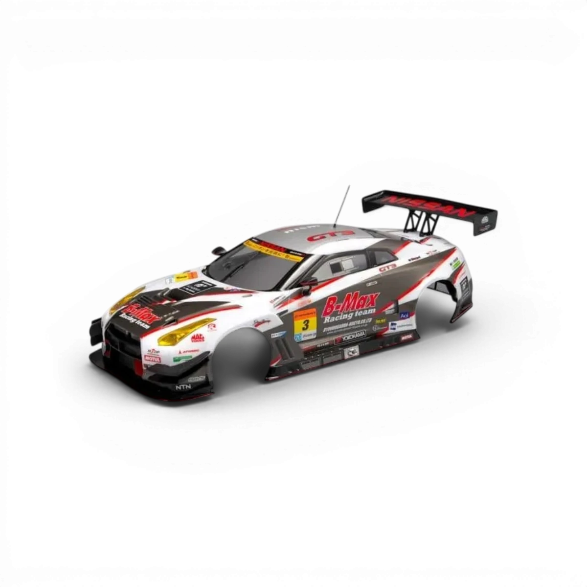 Carrosserie Nissan B-MAX NDDP GT-R peinte de Killer Body, vue détaillée de la carrosserie pour voiture modélisme.
