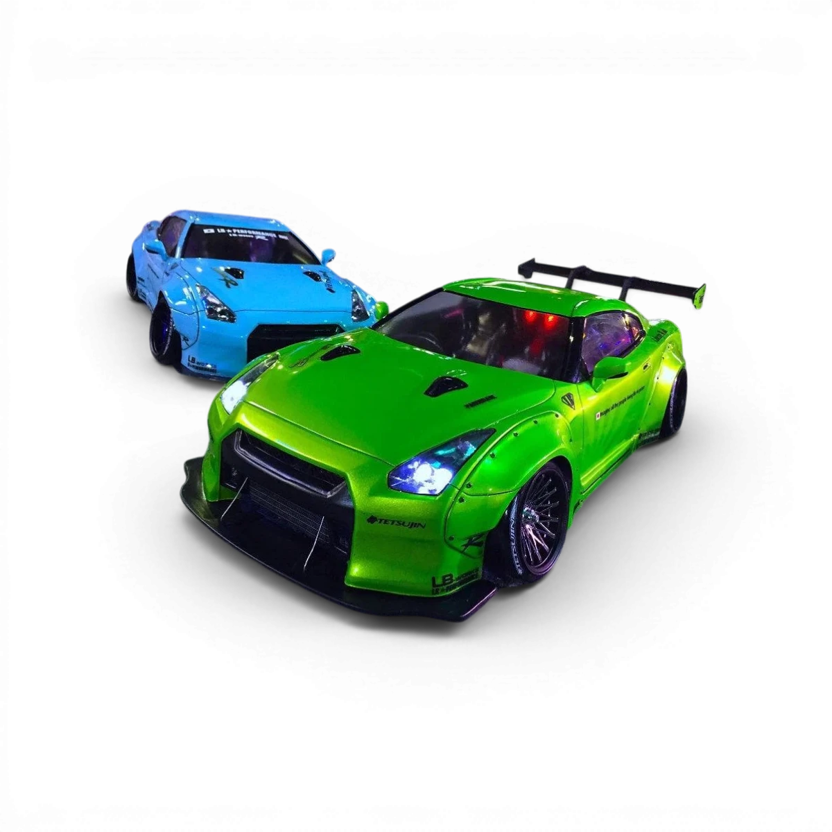 Carrosserie Nissan GTR LB Performance Tetsujin, finition détaillée, vue de face avec éléments de carrosserie sport.