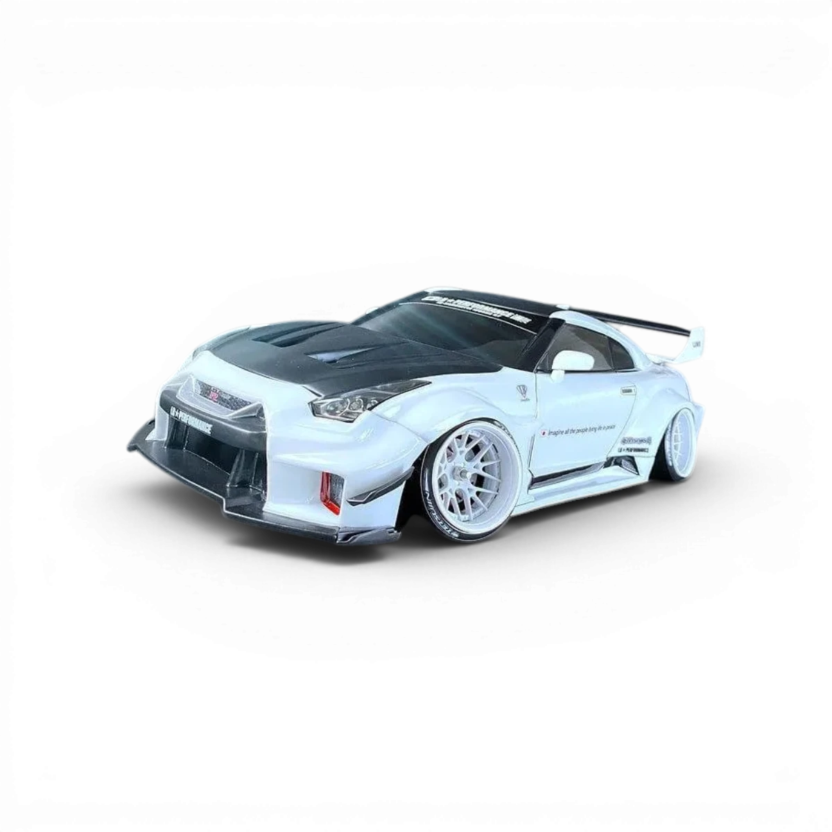 Silhouette de voiture Nissan GTR Tetsujin LW, carrosserie pour modèle de voiture, vue en profil avec détails de design.