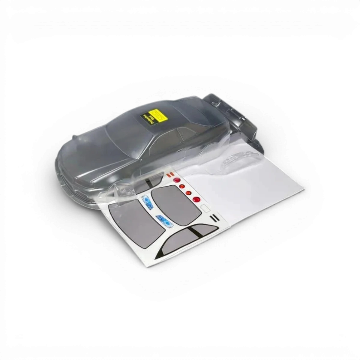 Modèle de carrosserie Nissan R34 pour voiture RC Aplastics RC, design détaillé et réaliste pour drift et compétition.
