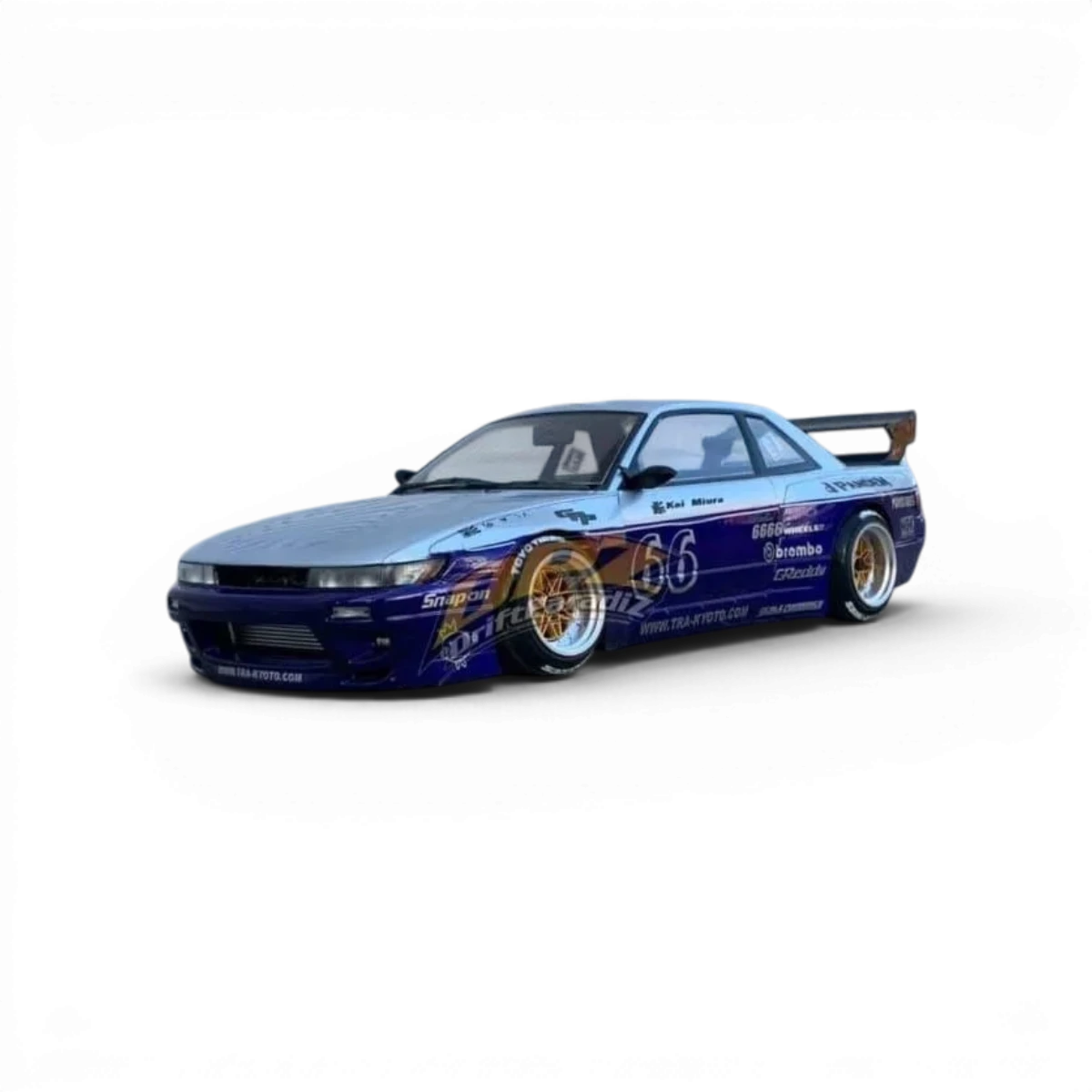Carrosserie Nissan S13 247mm de Addiction RC Design, vue de face avec détails du modèle et finition précise.