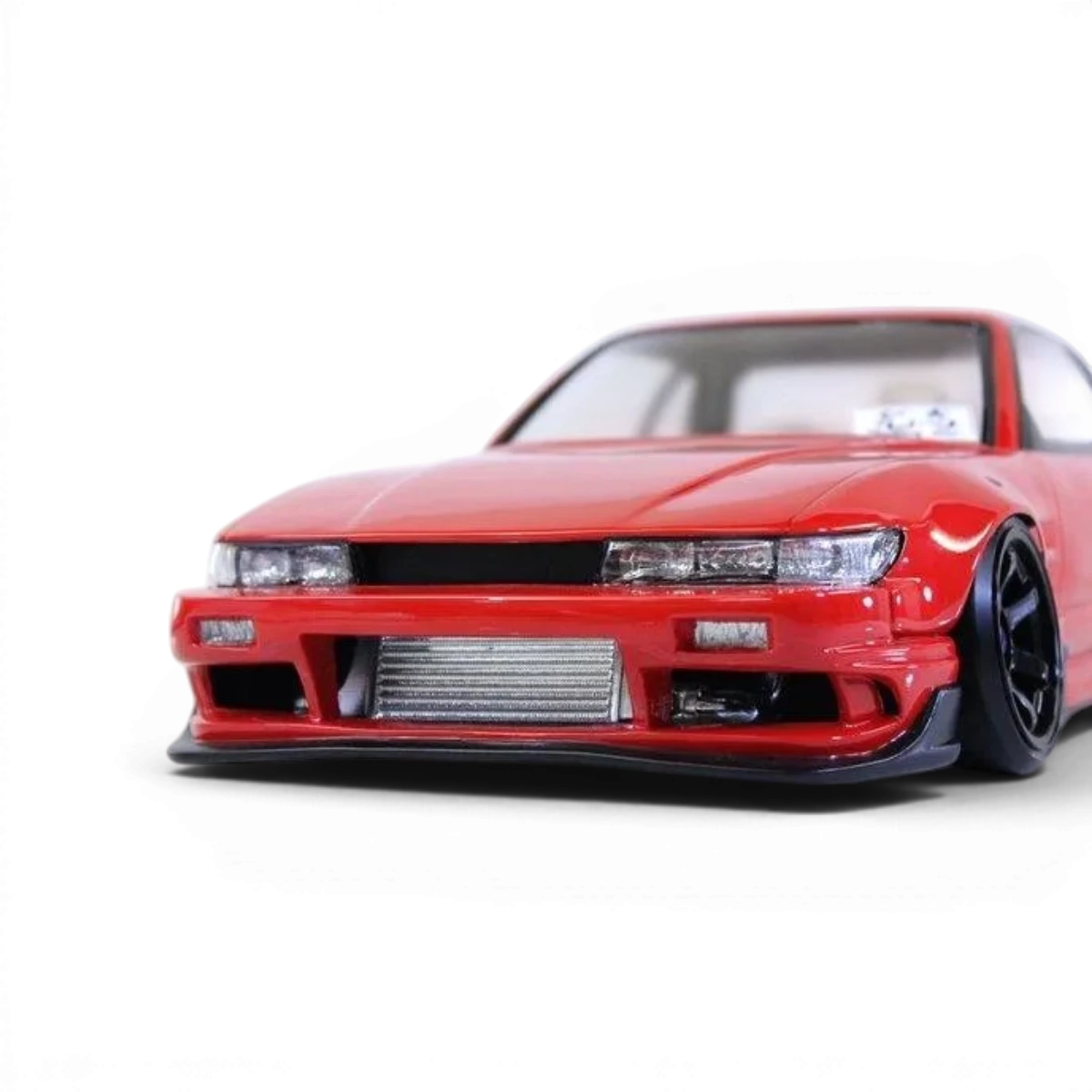 Modèle de carrosserie Nissan Silvia S13 Pandora RC ORIGIN Labo pour voiture RC, vue de face avec détails de la carrosserie.