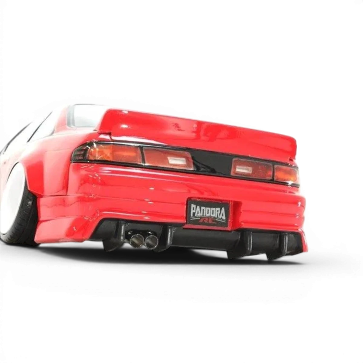 Modèle de carrosserie Nissan Silvia S14 early version par Pandora RC, fabriqué par ORIGIN Labo, vue de face avec détails.