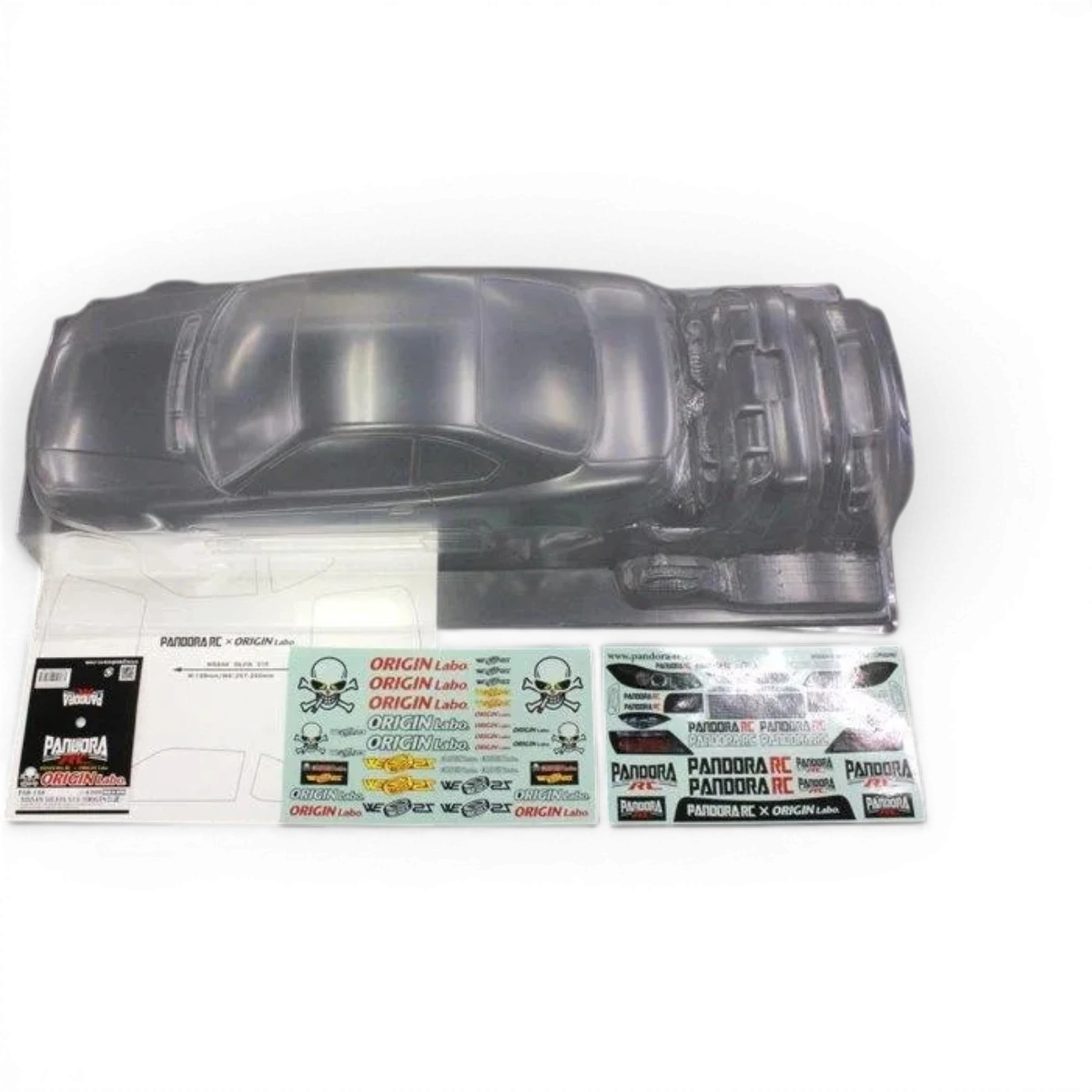 Carrosserie Nissan Silvia S15 Pandora RC, modèle ORIGIN Labo, visible en détail avec peinture et finitions précises.