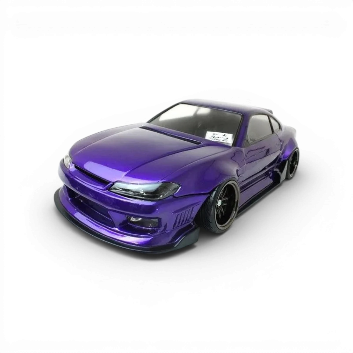 Carrosserie Nissan Silvia S15 Raijin ORIGIN Labo pour voiture télécommandée Pandora RC, vue de face avec détails colorés