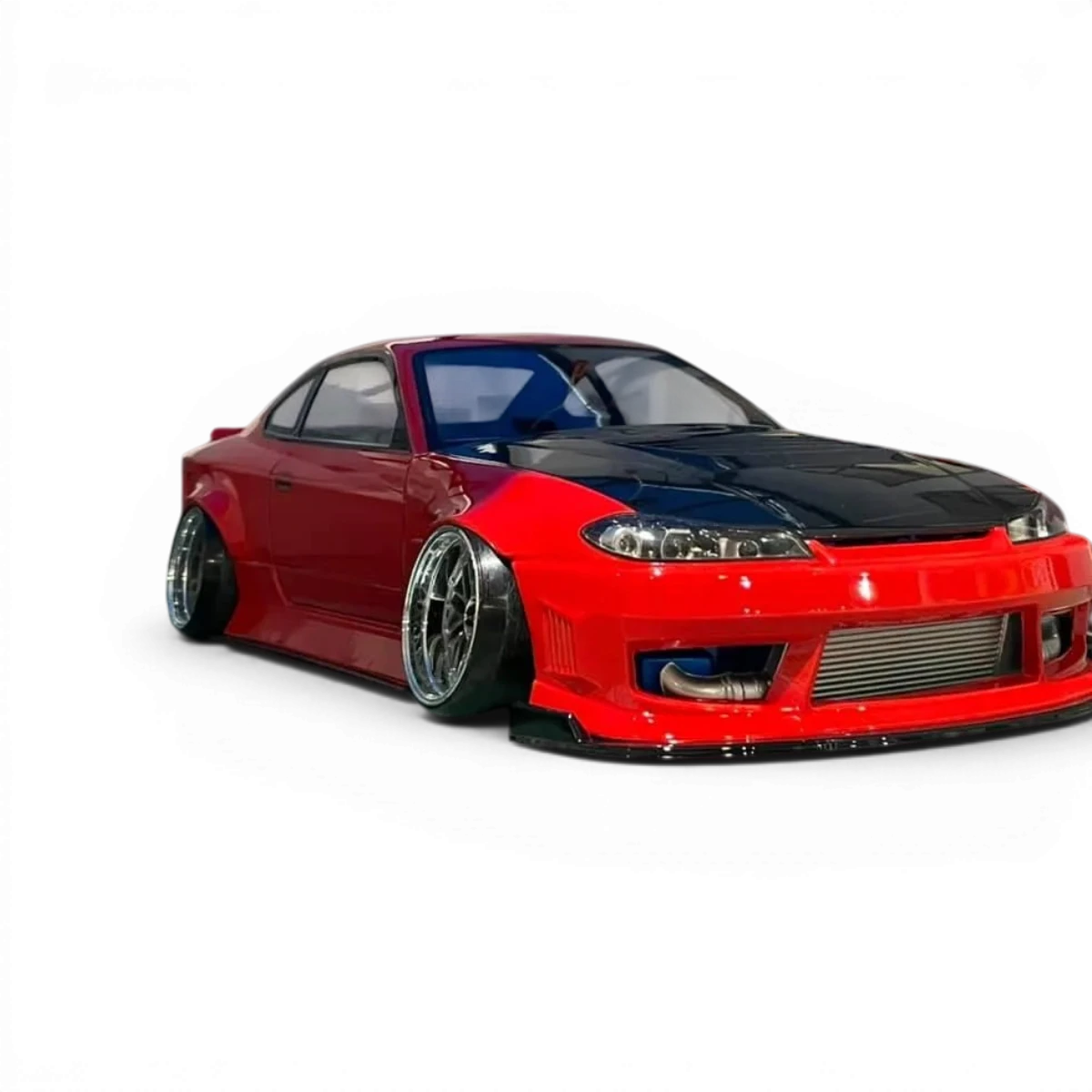 Carrosserie Nissan Silvia S15 Version Naoki 2020 de Addiction RC Design, vue de face avec détails graphiques.
