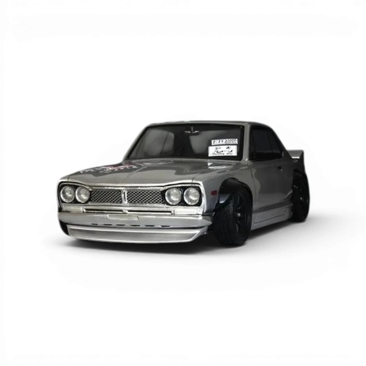 Modèle réduit de voiture Nissan Skyline 2000GT-R KPGC10 Pandora RC, carrosserie de voiture de drift, vue de face.