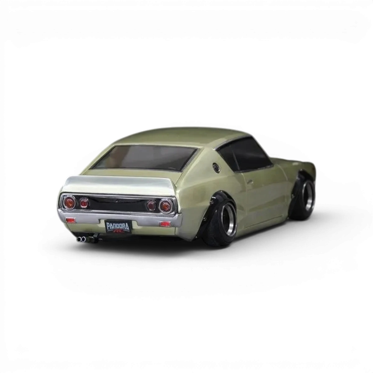 Voiture de carrosserie Nissan Skyline 2000GT-R (KPGC110) Custom Pandora RC, modèle réduit pour drift, vue de face.
