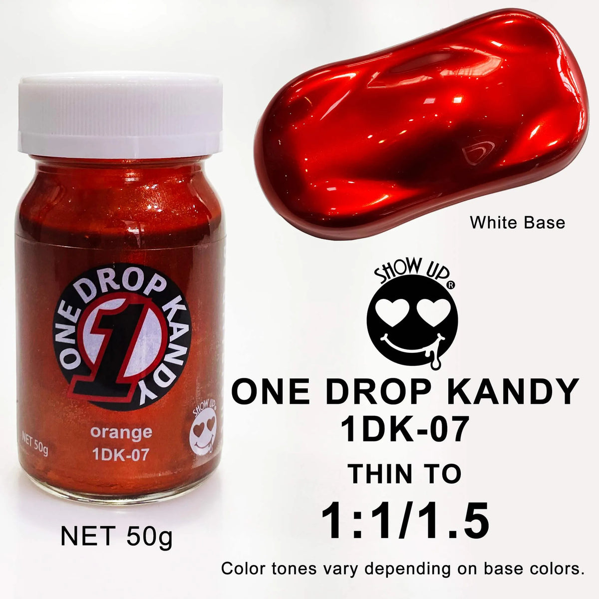 Cône de cannabis One Drop Kandy Orange de la marque Show UP avec une couleur orange vif et une texture détaillée.